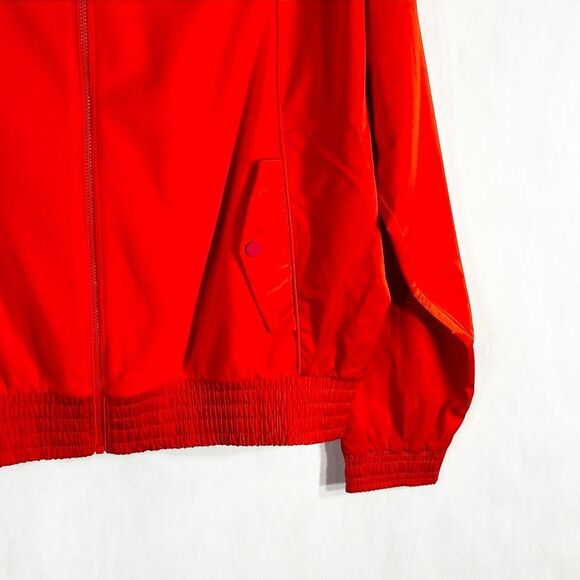 Athleta Medium Jacket Fleece Bomber Windbreaker Vibrant‎ Orange Full Zip 753 - Picture 6 of 11